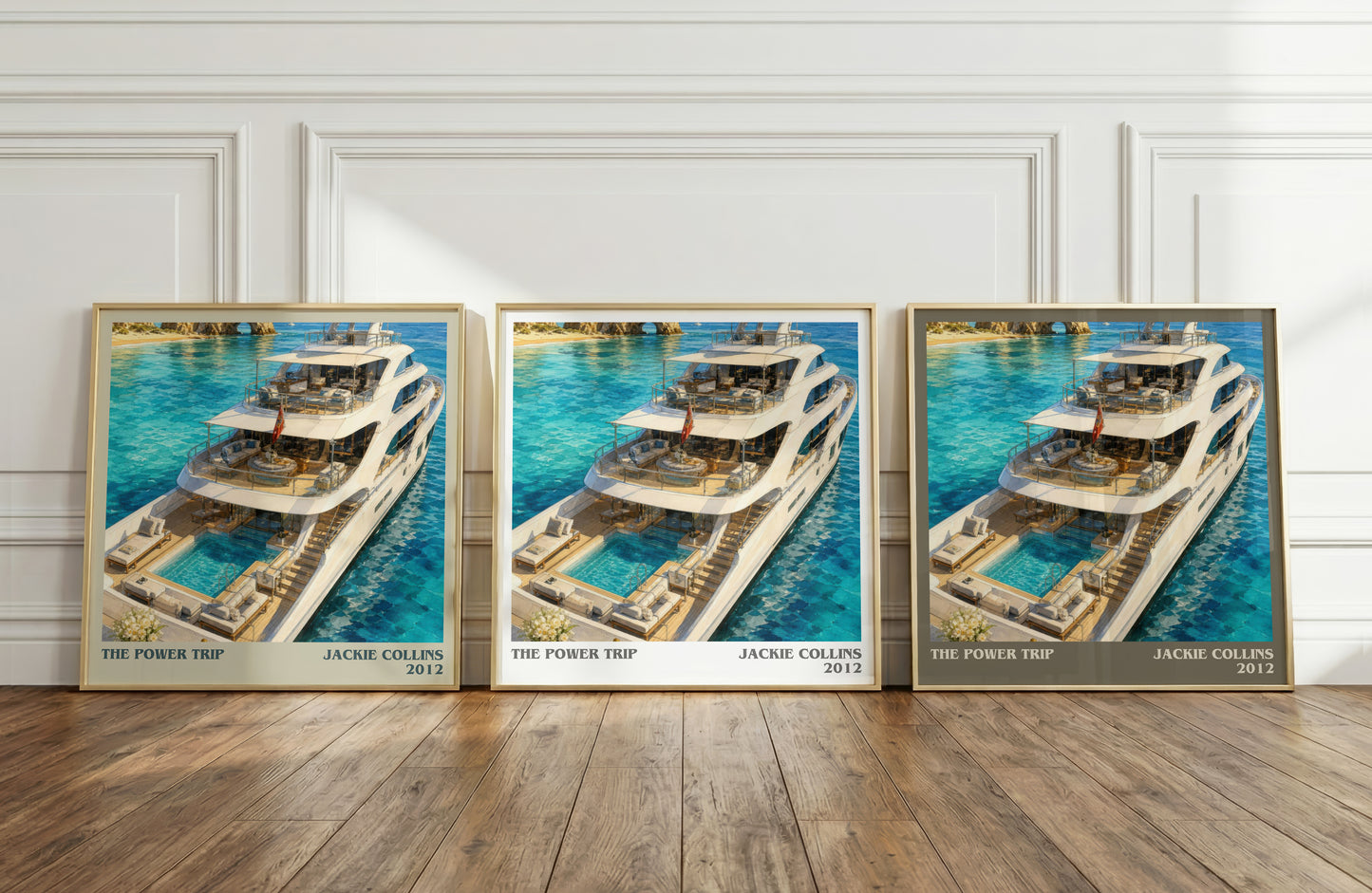 The Power Trip literary art print colour and style options – Jackie Collins book art