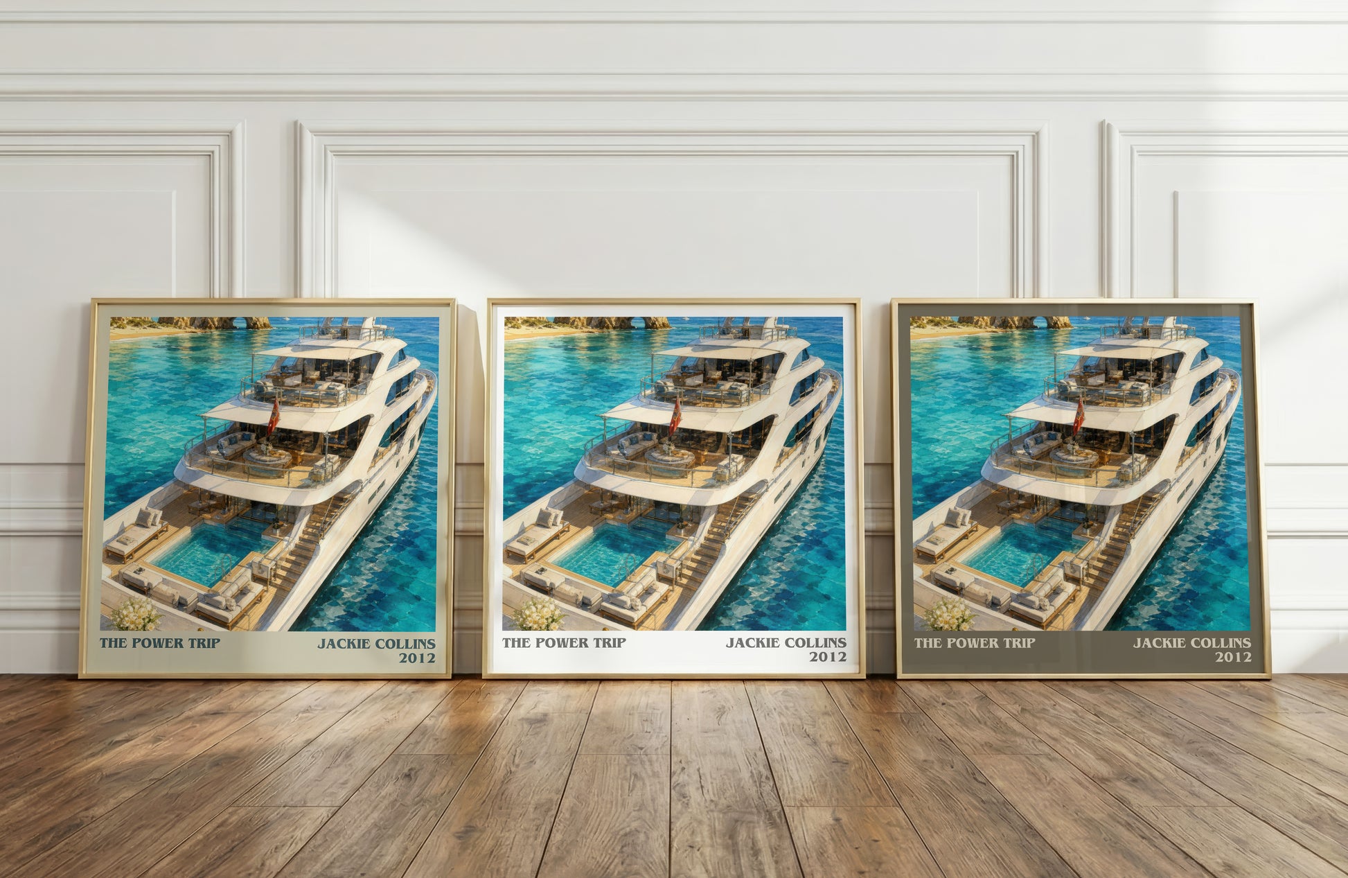 The Power Trip literary art print colour and style options – Jackie Collins book art