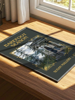 Barefoot Season Classic Book Art Print by Susan Mallery – print on a sunlit desk