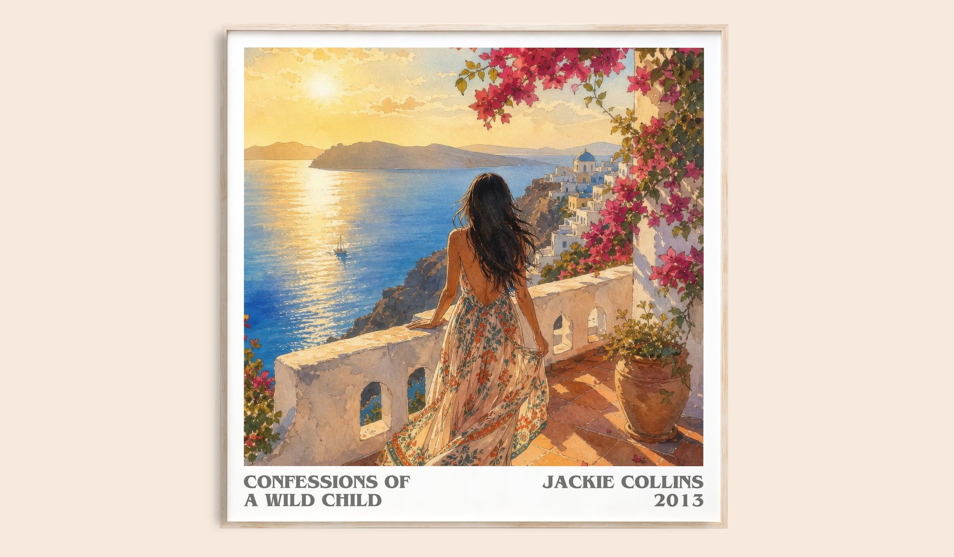 Confessions Of A Wild Child literary book poster by Jackie Collins – framed literary art print