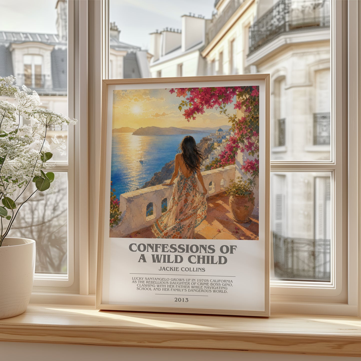 Confessions Of A Wild Child bookish poster colour and style options – Jackie Collins book art