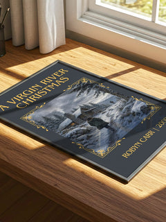 A Virgin River Christmas Classic Book Art Print by Robyn Carr – print on a sunlit desk
