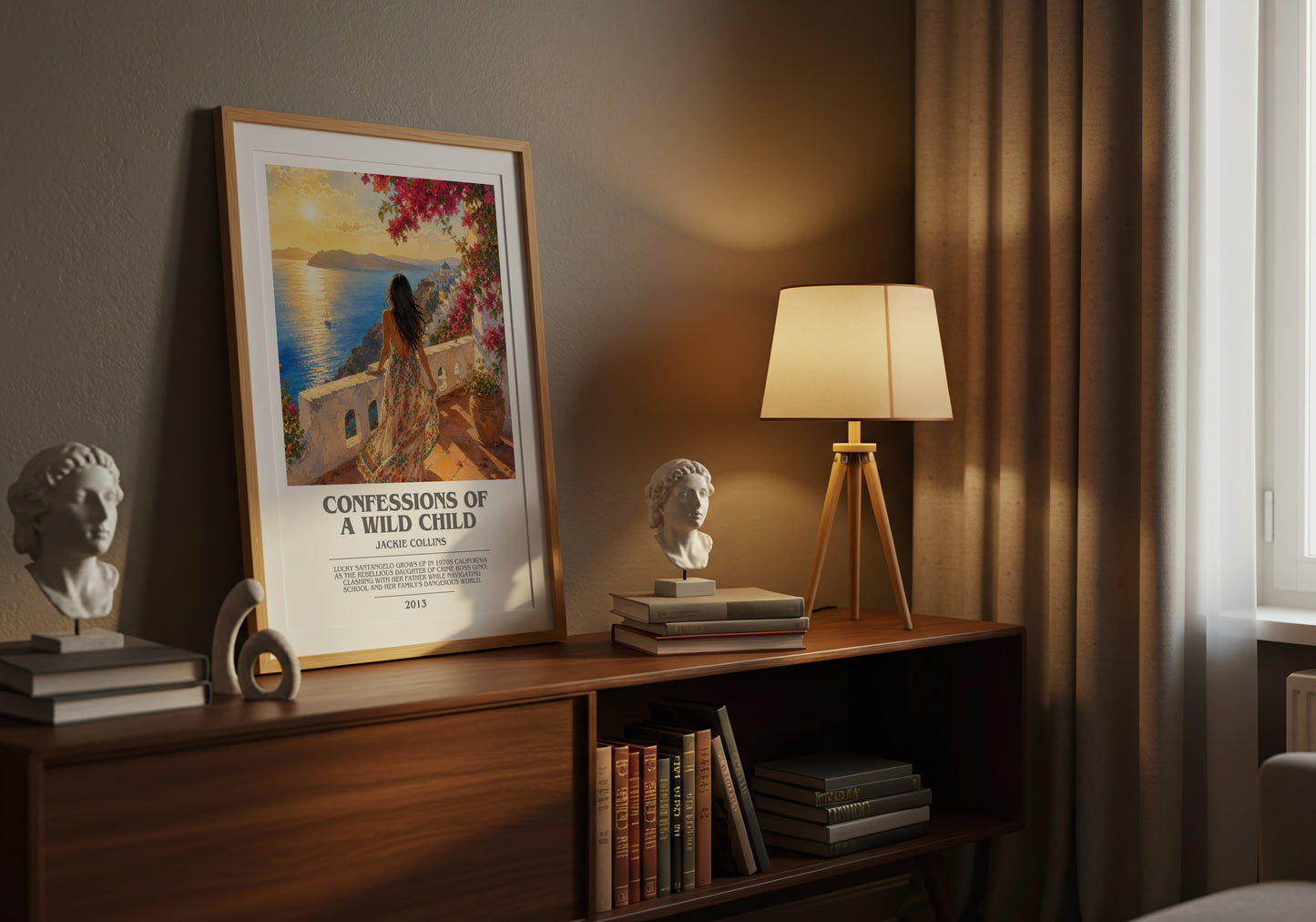 Confessions Of A Wild Child bookish book poster framed on wall – contemporary fiction wall art