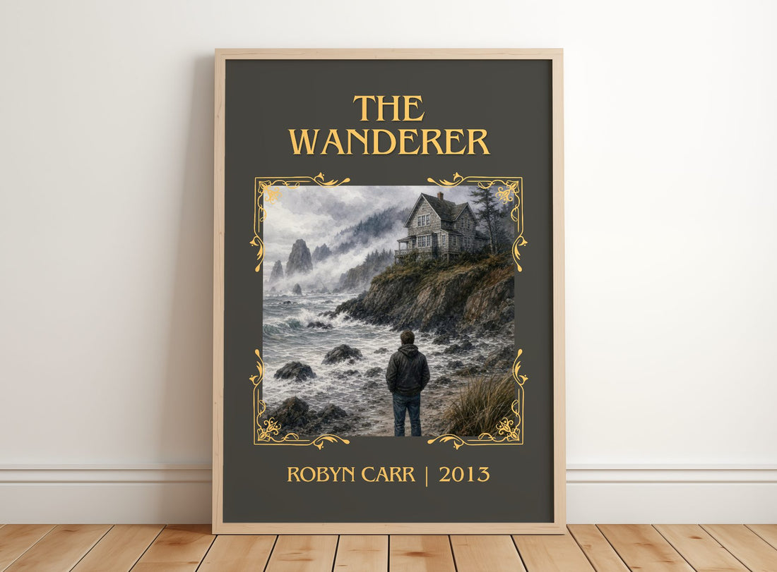 The Wanderer Classic Book Art Print by Robyn Carr – framed print leaning on a wooden floor