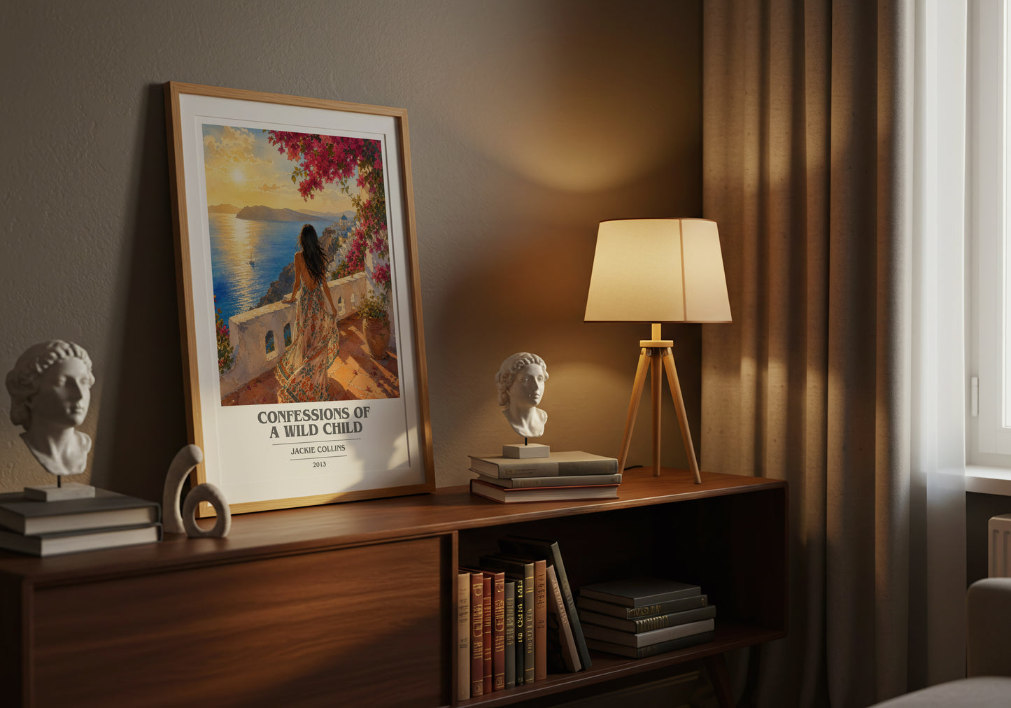 Confessions Of A Wild Child book cover book poster framed on wall – contemporary fiction wall art