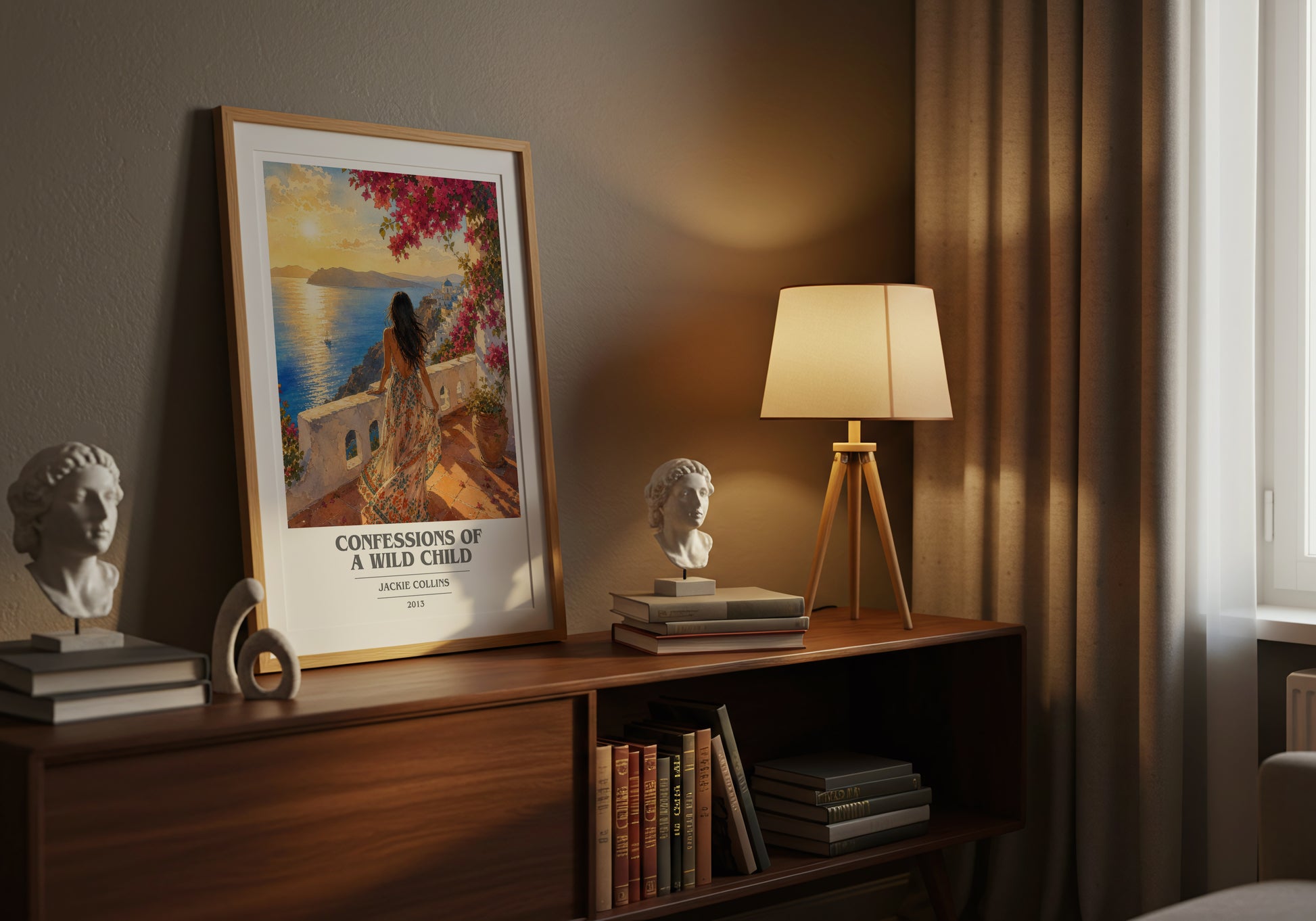 Confessions Of A Wild Child book cover book poster framed on wall – contemporary fiction wall art