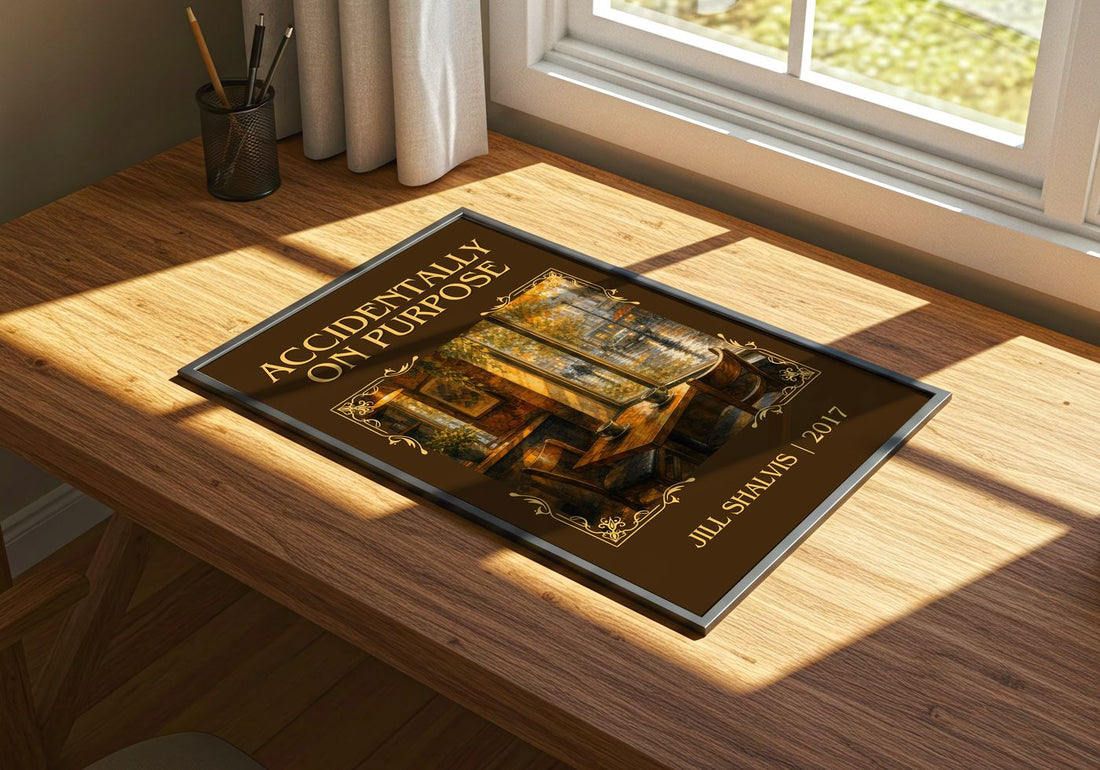 Accidentally on Purpose Classic Book Art Print by Jill Shalvis – print on a sunlit desk