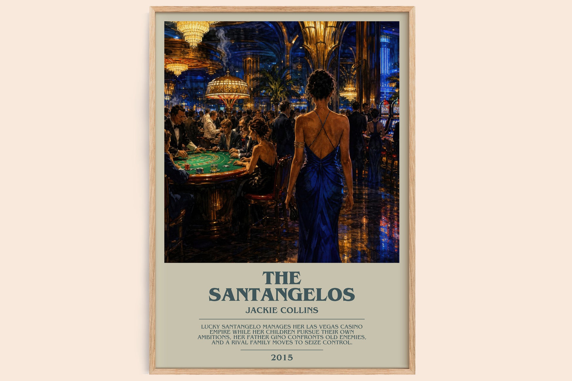 The Santangelos bookish book poster by Jackie Collins – framed literary art print