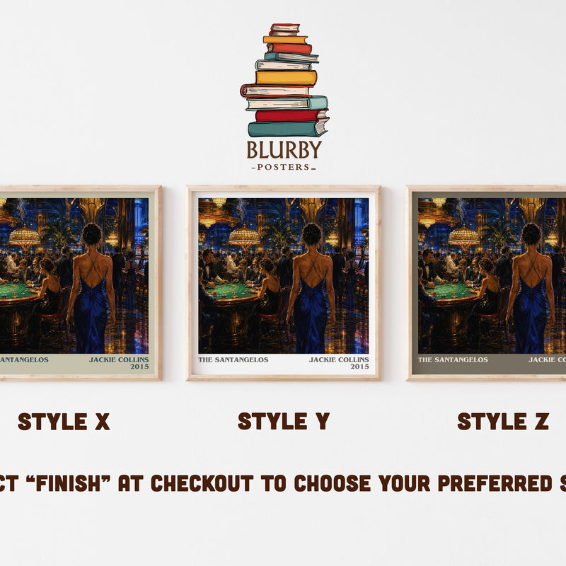 The Santangelos literary print in frame leaning in hallway – contemporary fiction wall art