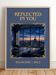 Reflected in You Classic Book Art Print by Sylvia Day – framed print leaning on a wooden floor