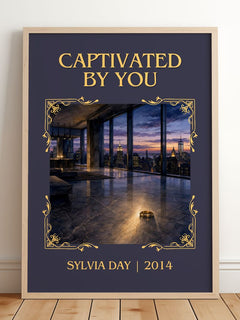 Captivated by You Classic Book Art Print by Sylvia Day – framed print leaning on a wooden floor