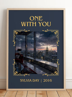 One with You Classic Book Art Print by Sylvia Day – framed print leaning on a wooden floor