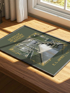 Death of an Expert Witness Classic Book Art Print by E. L. James – print on a sunlit desk
