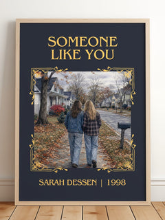 Someone Like You Classic Book Art Print by Sarah Dessen – framed print leaning on a wooden floor