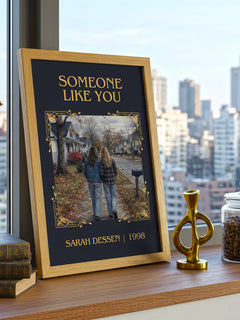 Someone Like You Classic Book Art Print by Sarah Dessen – framed print on a city-view windowsill