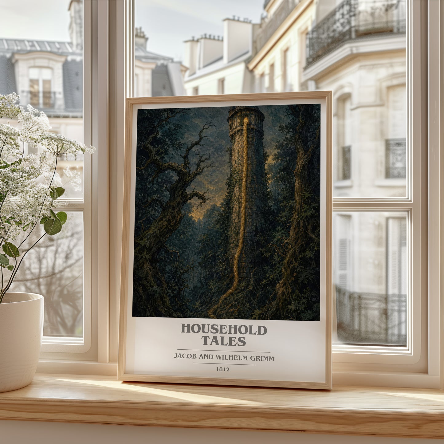 Household Tales book cover poster colour and style options – Jacob And Wilhelm Grimm book art