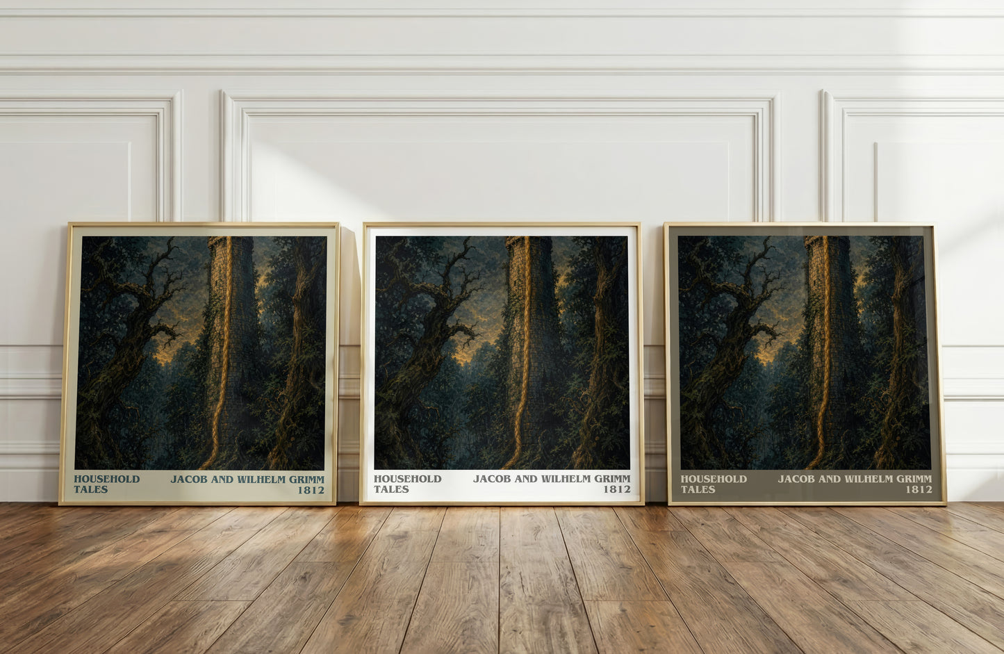 Household Tales literary art print colour and style options – Jacob And Wilhelm Grimm book art