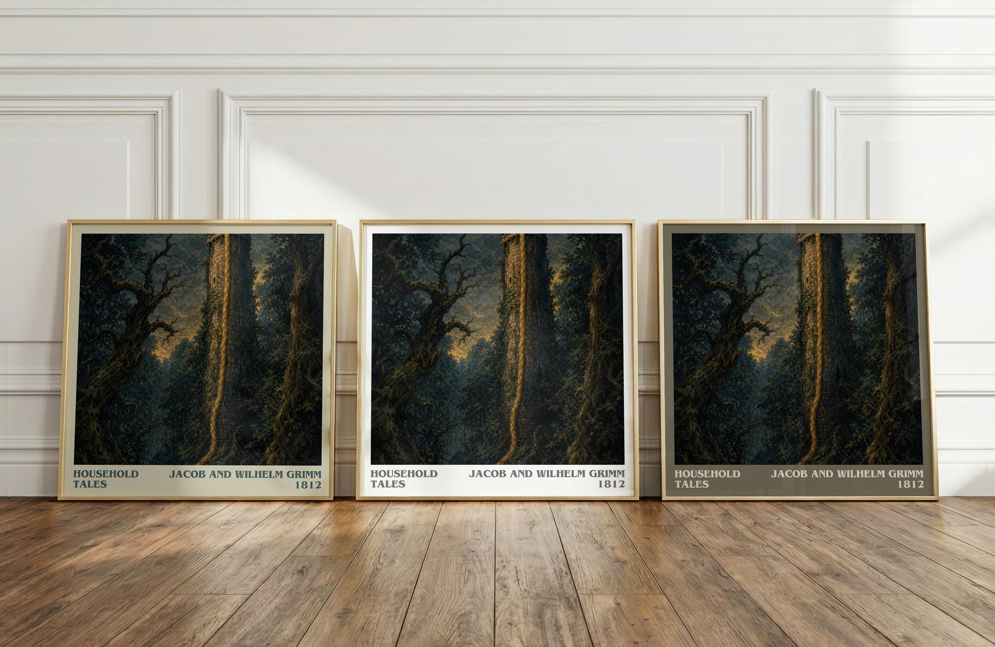 Household Tales literary art print colour and style options – Jacob And Wilhelm Grimm book art