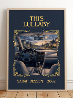 This Lullaby Classic Book Art Print by Sarah Dessen – framed print leaning on a wooden floor
