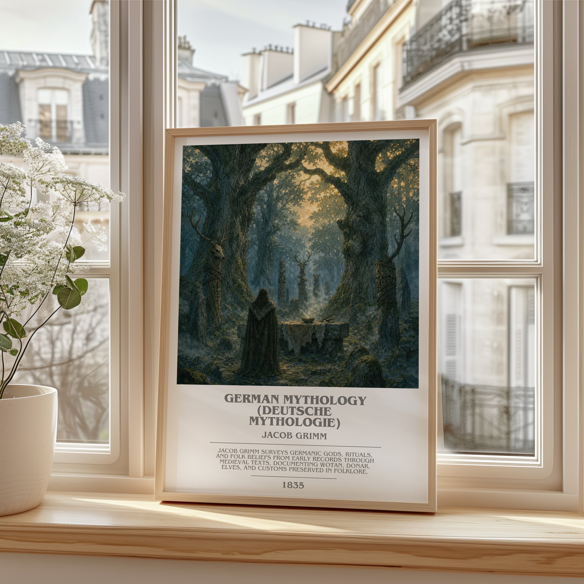 German Mythology (Deutsche Mythologie) bookish poster colour and style options – Jacob Grimm book art