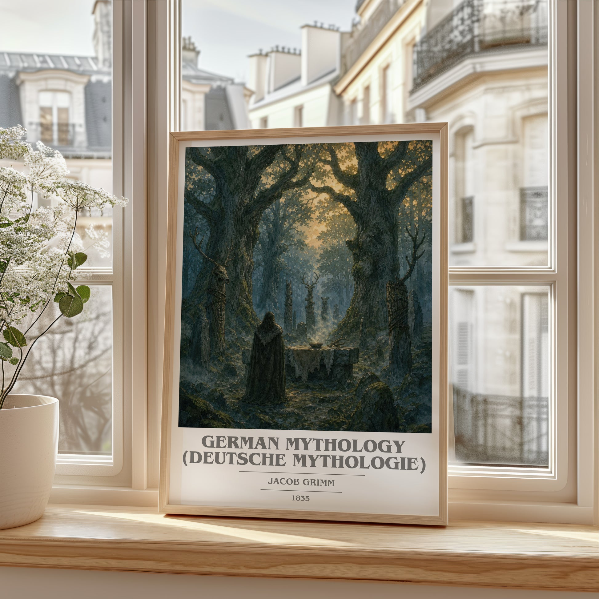 German Mythology (Deutsche Mythologie) book cover poster colour and style options – Jacob Grimm book art