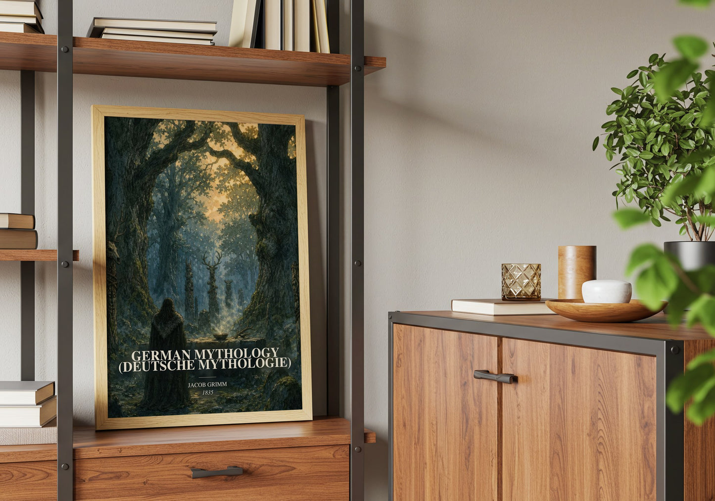 German Mythology (Deutsche Mythologie) book watercolour illustration paper finish options – matte satin gloss