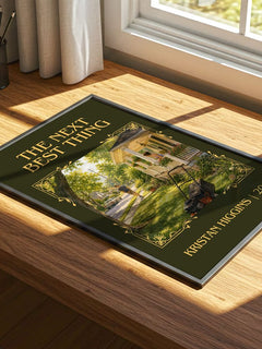 The Next Best Thing Classic Book Art Print by Kristan Higgins – print on a sunlit desk