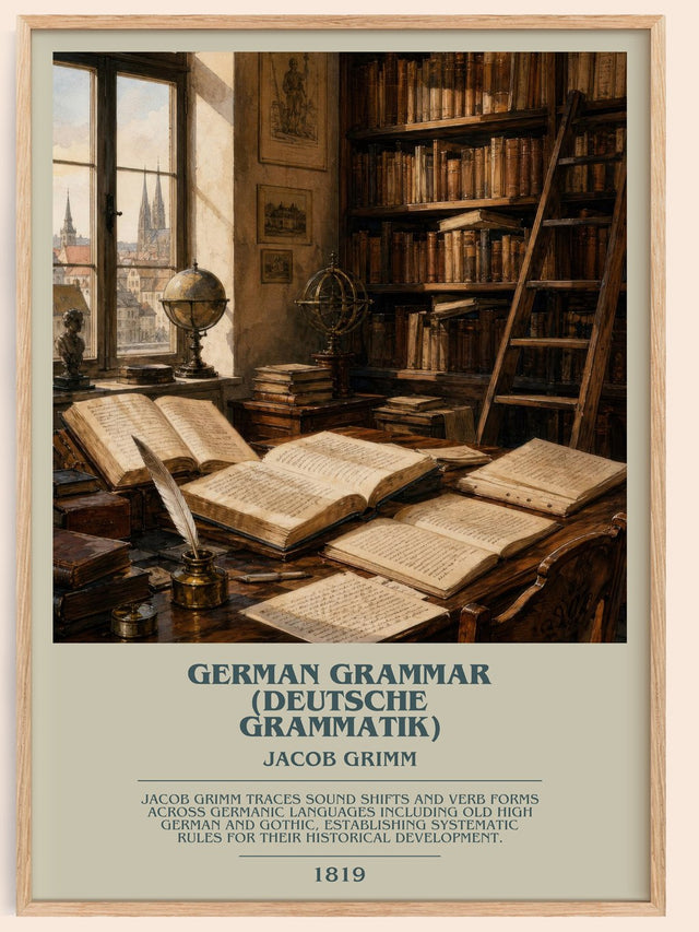 German Grammar (Deutsche Grammatik) Bookish Wall Art by Jacob Grimm