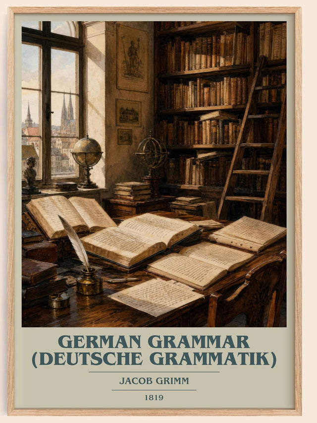 German Grammar (Deutsche Grammatik) Book Cover Poster by Jacob Grimm