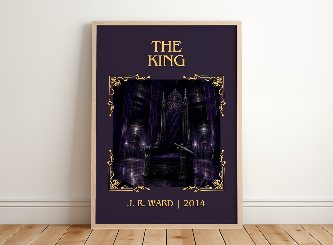 The King Classic Book Art Print by J. R. Ward – framed print leaning on a wooden floor
