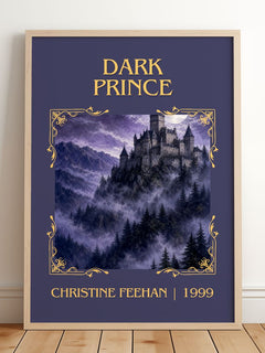 Dark Prince Classic Book Art Print by Christine Feehan – framed print leaning on a wooden floor
