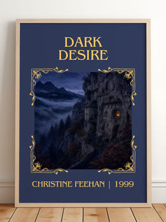 Dark Desire Classic Book Art Print by Christine Feehan – framed print leaning on a wooden floor