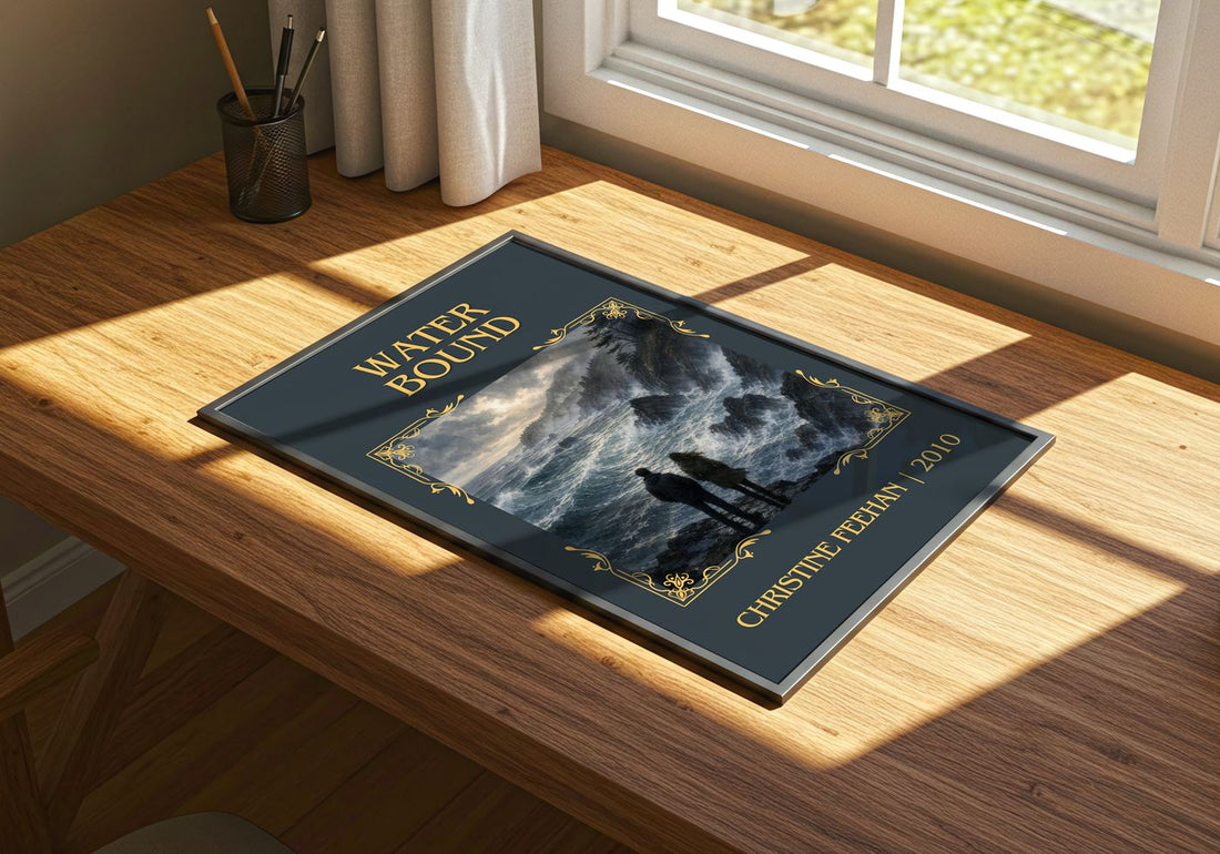 Water Bound Classic Book Art Print by Christine Feehan – print on a sunlit desk