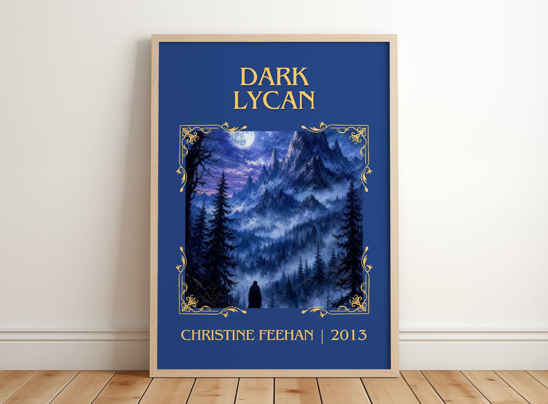 Dark Lycan Classic Book Art Print by Christine Feehan – framed print leaning on a wooden floor
