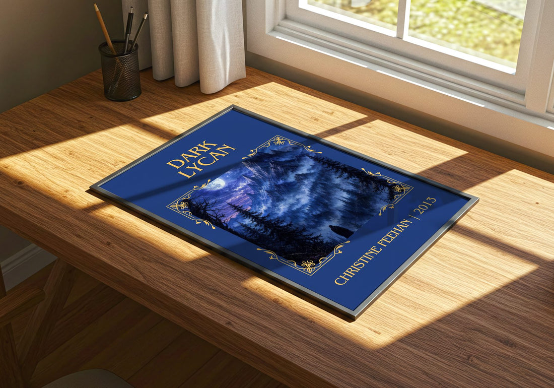 Dark Lycan Classic Book Art Print by Christine Feehan – print on a sunlit desk