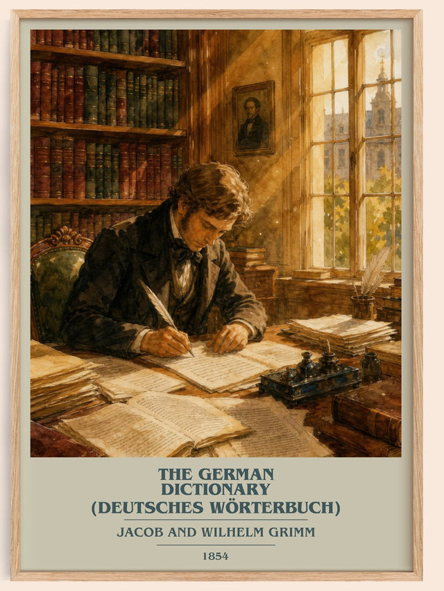 German Dictionary (Deutsches Wörterbuch) Book Cover Poster by J. Grimm