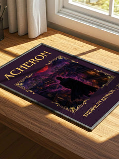Acheron Classic Book Art Print by Sherrilyn Kenyon – print on a sunlit desk