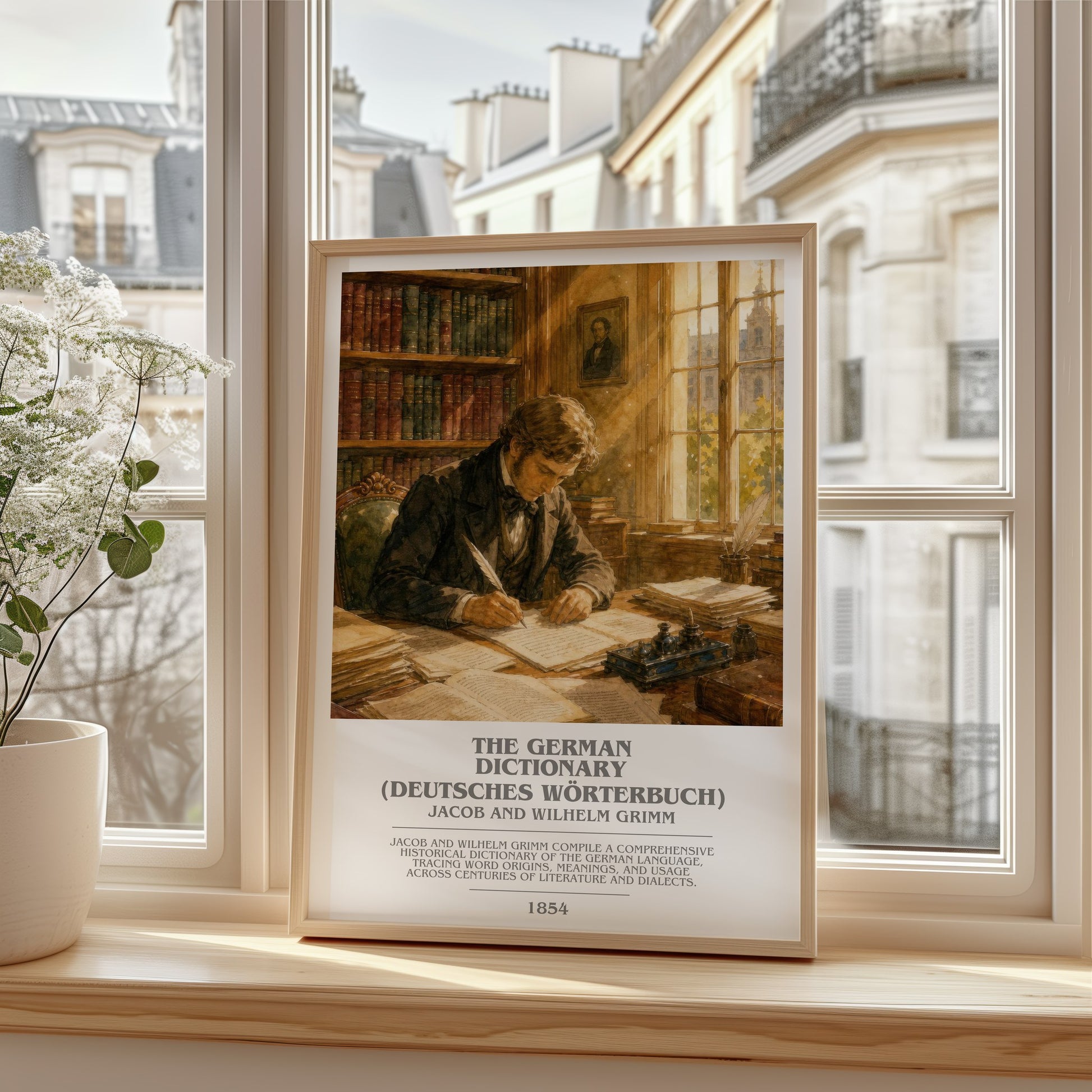The German Dictionary (Deutsches Wörterbuch) bookish poster colour and style options – Jacob And Wilhelm Grimm book art