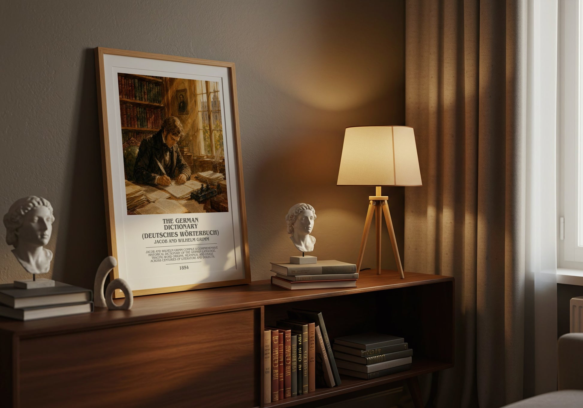 The German Dictionary (Deutsches Wörterbuch) bookish book poster framed on wall – non fiction wall art