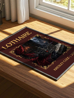 Lothaire Classic Book Art Print by Kresley Cole – print on a sunlit desk