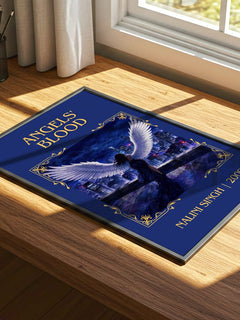 Angels' Blood Classic Book Art Print by Nalini Singh – print on a sunlit desk