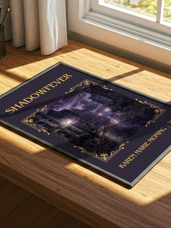 Shadowfever Classic Book Art Print by Karen Marie Moning – print on a sunlit desk