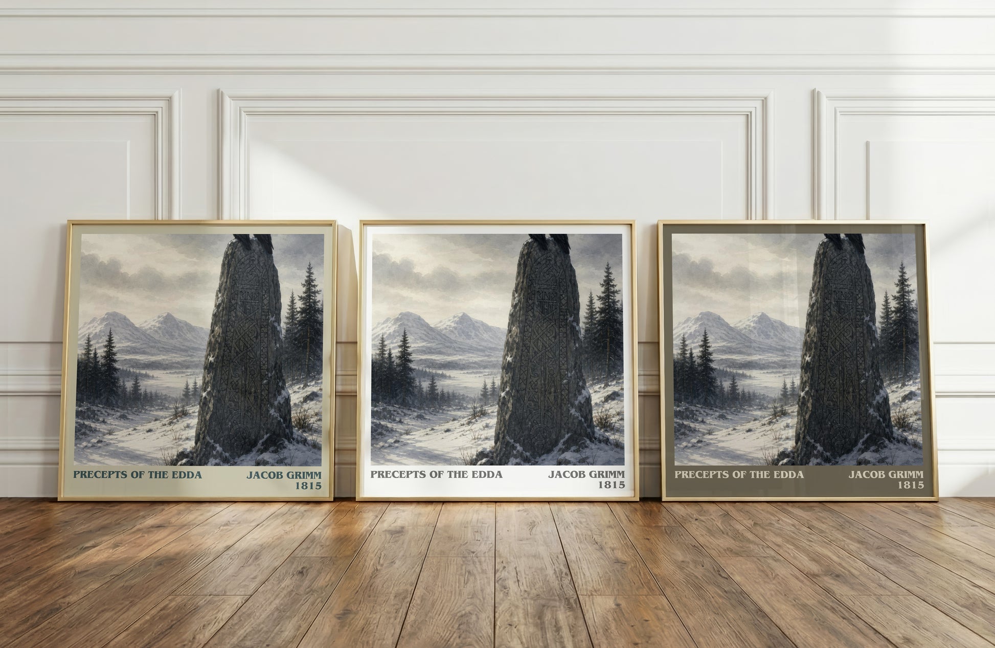 Precepts Of The Edda literary art print colour and style options – Jacob Grimm book art