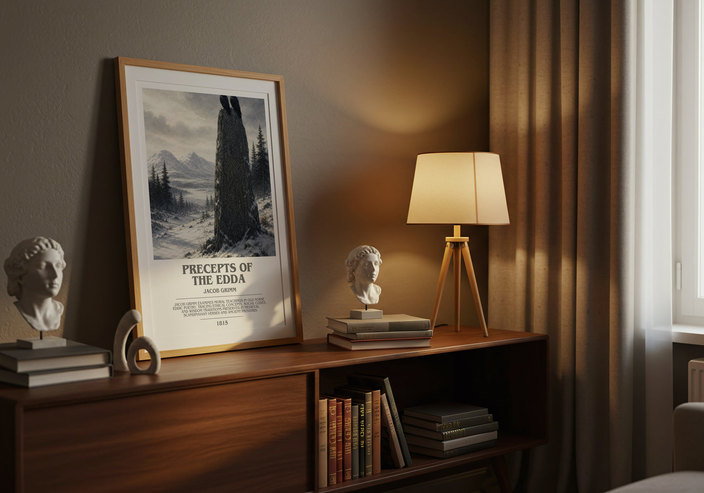 Precepts Of The Edda bookish book poster framed on wall – non fiction wall art