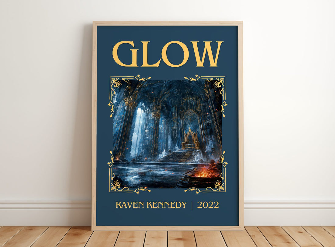 Glow Classic Book Art Print by Raven Kennedy – framed print leaning on a wooden floor