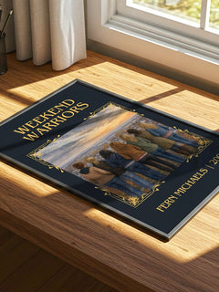 Weekend Warriors Classic Book Art Print by Fern Michaels – print on a sunlit desk
