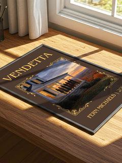 Vendetta Classic Book Art Print by Fern Michaels – print on a sunlit desk