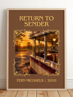 Return to Sender Classic Book Art Print by Fern Michaels – framed print leaning on a wooden floor