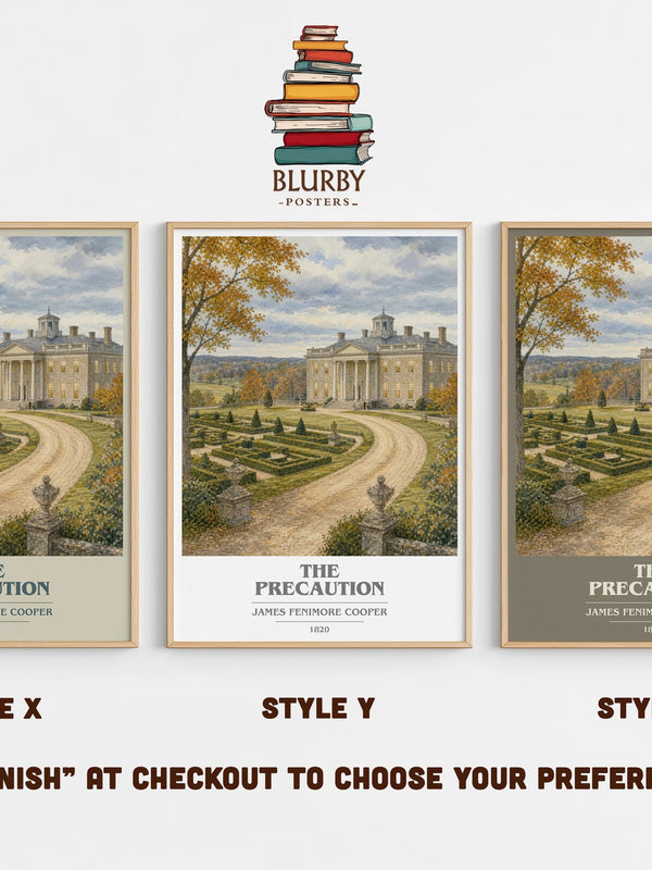 The Precaution book cover print in frame leaning in hallway – romance wall art