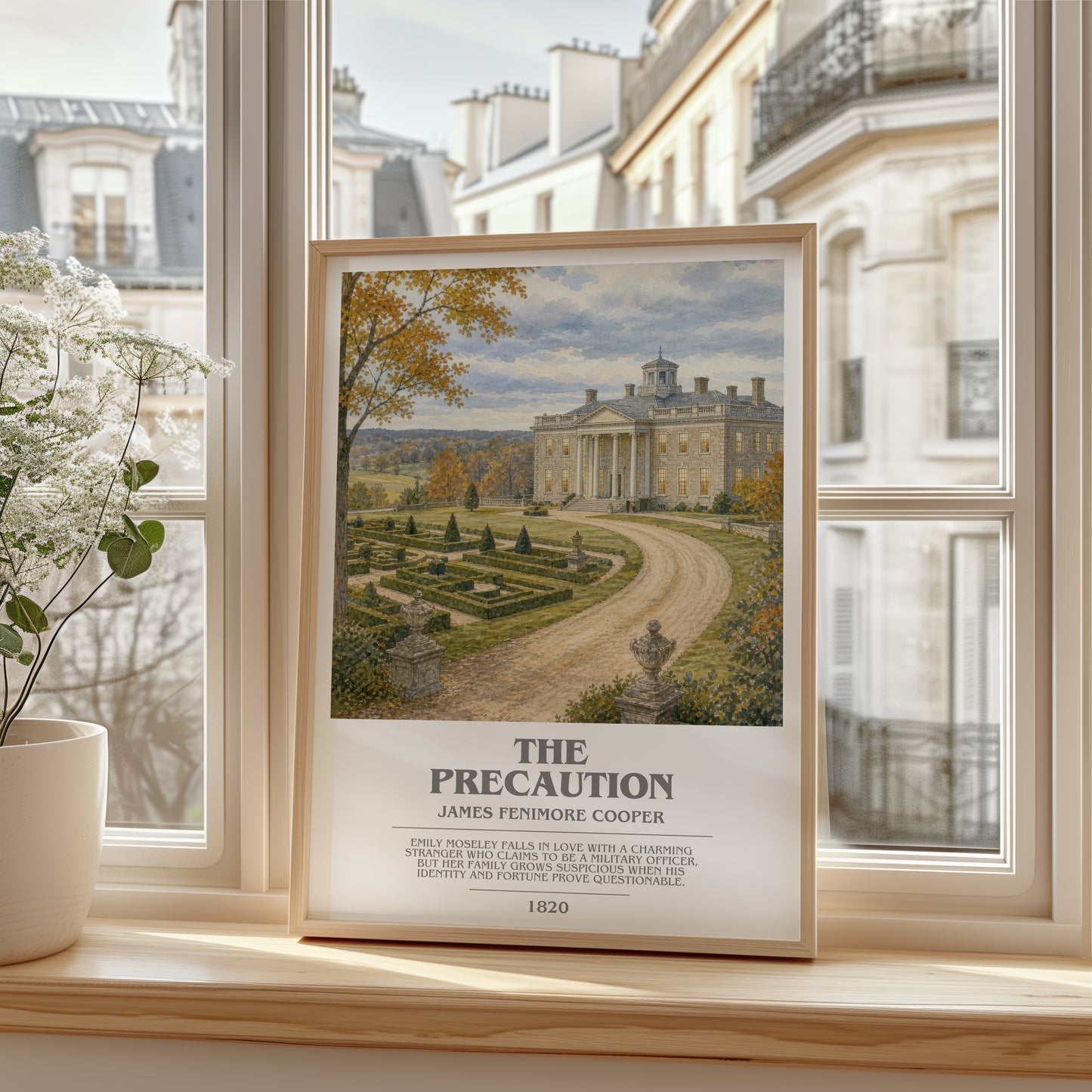 The Precaution bookish poster colour and style options – James Fenimore Cooper book art